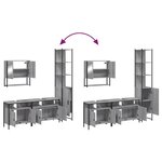vidaXL Ensemble de meubles de salle de bain 4 Pièces Sonoma gris