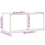 vidaXL Meuble TV mural avec lumières LED blanc 80x31x35 cm