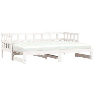 vidaXL Lit de jour avec lit gigogne blanc 80x200 cm bois de pin massif