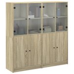 vidaXL Bibliothèque avec portes chêne sonoma 136x37x142 cm