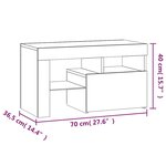 vidaXL Tables de chevet 2 Pièces et lumières LED Gris béton 70x36 5x40 cm