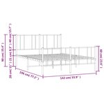 vidaXL Cadre de lit métal sans matelas avec pied de lit noir 135x190cm