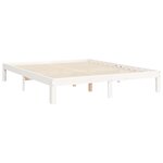 vidaXL Cadre de lit avec tête de lit blanc 160x200 cm bois massif