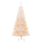 vidaXL Sapin de Noël artificiel pointes iridescentes Blanc 210 cm PVC