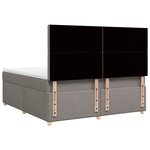 vidaXL Sommier à lattes de lit avec matelas Taupe 180x200 cm Tissu