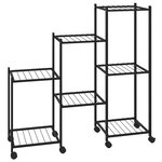vidaXL Jardinière avec roues 83x25x83 5 cm Noir Fer