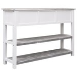 vidaXL Buffet Antique Gris 115x30x76 cm Bois