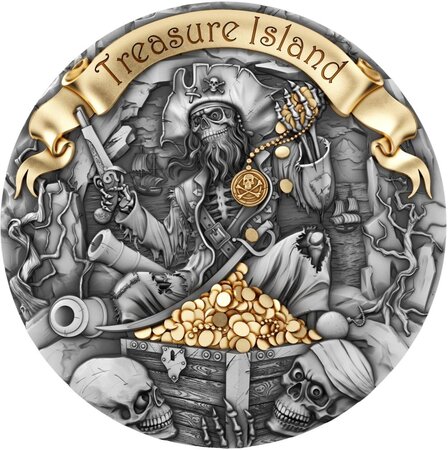 Pièce de monnaie en Argent 2000 Francs g 62.2 (2 oz) Millésime 2024 TREASURE ISLAND