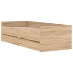 vidaXL Cadre de lit avec tiroirs sans matelas chêne sonoma 100x200 cm