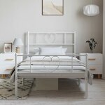 vidaXL Cadre de lit métal sans matelas et pied de lit blanc 100x200 cm