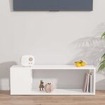 vidaXL Meuble TV Blanc 100x24x32 cm Bois d'ingénierie