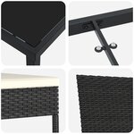 vidaXL Ensemble de Salle à Manger de Jardin 9 Pièces Noir Poly Rattan
