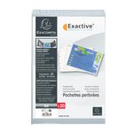Sachet De 20 Pochettes Perforées Horizontales Exactive - Polypropylène Lisse 5 5/100e - Cristal - X 5 - Exacompta