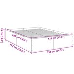 vidaXL Cadre de lit blanc 135x190 cm bois d'ingénierie
