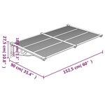 vidaXL Auvent de porte Noir 152 5x90 cm Polycarbonate