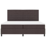 vidaXL Lit à ressorts avec matelas Marron foncé 200x200 cm Tissu