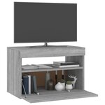 vidaXL Meuble TV avec lumières LED Sonoma gris 60x35x40 cm