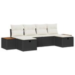 Ensemble de Canapés de Jardin vidaXL 6 pièces avec Coussins Rotin Synthétique Noir