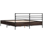 vidaXL Cadre de lit chêne marron 120x200 cm bois d'ingénierie et métal