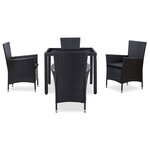 vidaXL Ensemble à manger d'extérieur 5 Pièces Résine tressée Noir