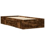 vidaXL Cadre de lit sans matelas chêne fumé 90x190cm bois d'ingénierie