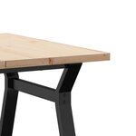 vidaXL Table basse cadre en Y 80x80x45 5cm bois de pin massif et fonte