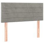 vidaXL Tête de lit à LED Gris clair 100x5x78/88 cm Velours
