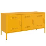 vidaXL Meuble TV jaune moutarde 100 5x39x50 5 cm acier