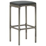 vidaXL Ensemble de bar de jardin 7 Pièces gris bois massif acacia rotin