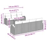 Canapé de Jardin 8 Pièces avec Coussins Rattan Poly Noir