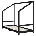 vidaXL Cadre de lit pour enfants noir 2x(80x200) cm bois de pin massif