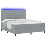vidaXL Lit à Ressorts avec Matelas & LED Gris Clair 180x200 cm Tissu