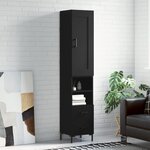 vidaXL Buffet haut Noir 34 5x34x180 cm Bois d'ingénierie