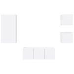 vidaXL Unités murales TV avec LED 5 Pièces blanc bois d'ingénierie
