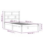 vidaXL Cadre de lit sans matelas blanc bois massif