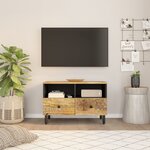 vidaXL Meuble TV 70x33x46 cm Bois massif de manguier