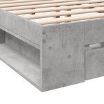 vidaXL Cadre de lit à tiroirs gris béton 135x190 cm bois d'ingénierie