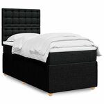 vidaXL Sommier à lattes de lit avec matelas Noir 90x190 cm Tissu