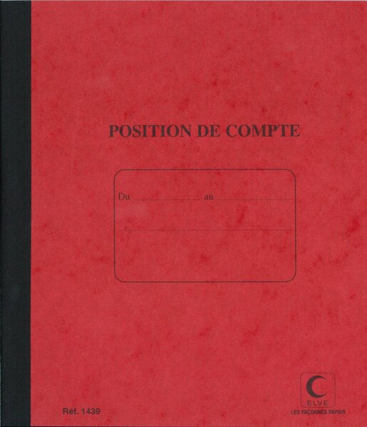 Carnet position de compte 210 x 190 mm 80 Pages ELVE