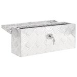 vidaXL Boîte de rangement Argenté 50x15x20 5 cm Aluminium