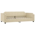 vidaXL Lit de jour avec gigogne et tiroirs sans matelas crème 90x200cm
