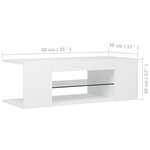 vidaXL Meuble TV avec lumières LED Blanc 90x39x30 cm