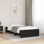 vidaXL Cadre de lit noir 90x200 cm bois d'ingénierie