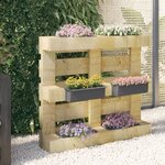 vidaXL Boîtes à fleurs pour palettes euro 12 Pièces Gris 36x13 5x9 5cm PP