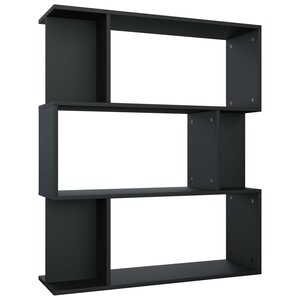 vidaXL Bibliothèque/Cloison Noir 80x24x96 cm cm Bois d'ingénierie