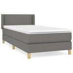 vidaXL Sommier à lattes de lit avec matelas Gris foncé 100x200cm Tissu