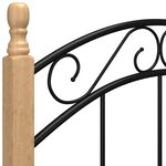 vidaXL Cadre de lit sans matelas noir métal bois chêne massif 90x200cm