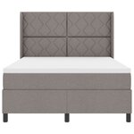 Lit Box Spring vidaXL avec Matelas & LED Taupe 140x190 cm en Tissu