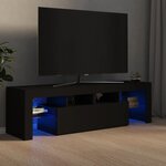 vidaXL Meuble TV avec lumières LED Noir 140x36 5x40 cm