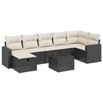 vidaXL Salon de jardin 8 Pièces avec coussins noir résine tressée